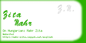 zita mahr business card